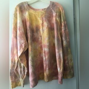 Old Navy Tie-Dye Crewneck Sweatshirt AND sweatpants in Yellow and Pink Hues